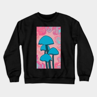 Groovy Blue Mushroom Quartet Crewneck Sweatshirt